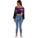 Storm Flashlight Space Nature Long Sleeve Crinkled Weave Crop Top View4