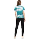 Ai Generated Waves Ocean Sea Tsunami Nautical Blue Sea Women s Short Sleeve Rash Guard View2