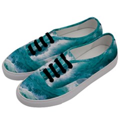 Ai Generated Waves Ocean Sea Tsunami Nautical Blue Sea Men s Classic Low Top Sneakers