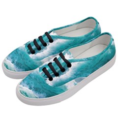 Ai Generated Waves Ocean Sea Tsunami Nautical Blue Sea Women s Classic Low Top Sneakers by Cowasu