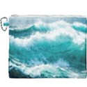 Ai Generated Waves Ocean Sea Tsunami Nautical Blue Sea Canvas Cosmetic Bag (XXXL) View1