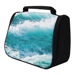 Ai Generated Waves Ocean Sea Tsunami Nautical Blue Sea Full Print Travel Pouch (small) by Cowasu