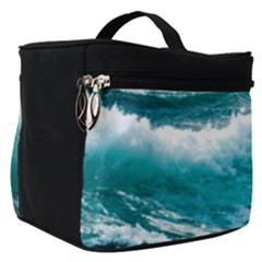 Ai Generated Waves Ocean Sea Tsunami Nautical Blue Sea Make Up Travel Bag (small) by Cowasu