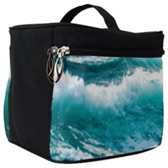 Ai Generated Waves Ocean Sea Tsunami Nautical Blue Sea Make Up Travel Bag (big) by Cowasu