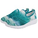 Ai Generated Waves Ocean Sea Tsunami Nautical Blue Sea Kids  Slip On Sneakers View2