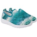 Ai Generated Waves Ocean Sea Tsunami Nautical Blue Sea Kids  Slip On Sneakers View3