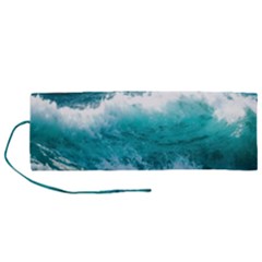 Ai Generated Waves Ocean Sea Tsunami Nautical Blue Sea Roll Up Canvas Pencil Holder (m) by Cowasu