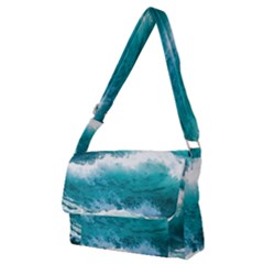 Ai Generated Waves Ocean Sea Tsunami Nautical Blue Sea Full Print Messenger Bag (m) by Cowasu