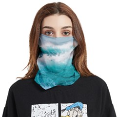 Ai Generated Waves Ocean Sea Tsunami Nautical Blue Sea Face Covering Bandana (two Sides) by Cowasu