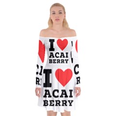 I Love Acai Berry Off Shoulder Skater Dress by ilovewhateva