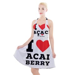 I Love Acai Berry Halter Party Swing Dress  by ilovewhateva