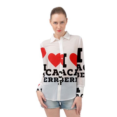 I Love Acai Berry Long Sleeve Chiffon Shirt by ilovewhateva