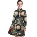 Illustrations Technology Robot Internet Processor Long Sleeve Chiffon Shirt Dress View1