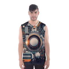 Illustrations Technology Robot Internet Processor Men s Basketball Tank Top by Cowasu