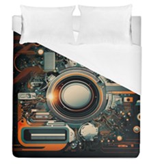 Illustrations Technology Robot Internet Processor Duvet Cover (queen Size) by Cowasu