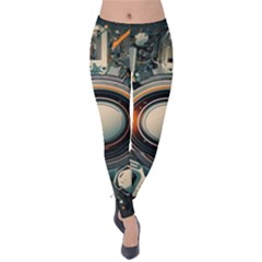 Illustrations Technology Robot Internet Processor Velvet Leggings by Cowasu