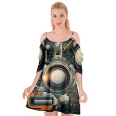 Illustrations Technology Robot Internet Processor Cutout Spaghetti Strap Chiffon Dress by Cowasu