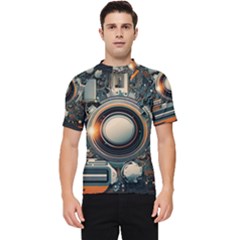 Illustrations Technology Robot Internet Processor Men s Short Sleeve Rash Guard by Cowasu