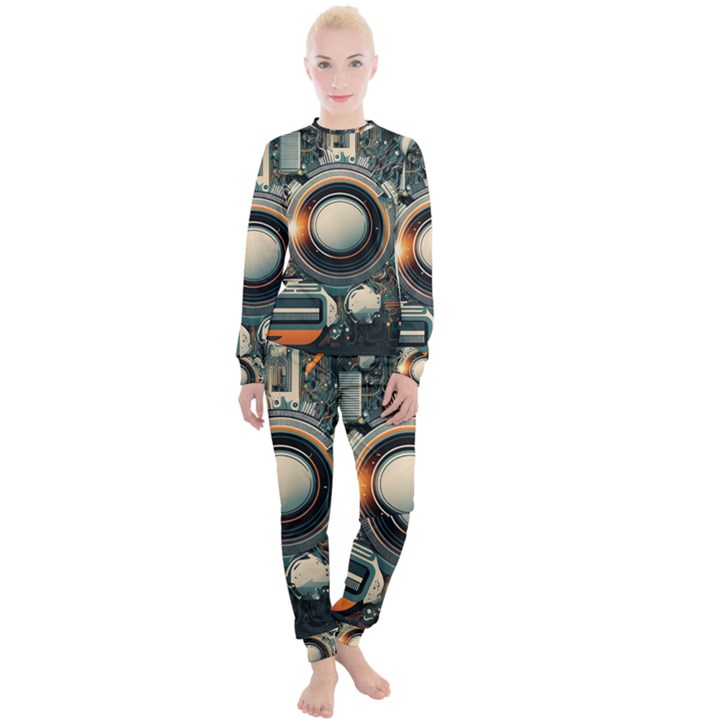 Illustrations Technology Robot Internet Processor Women s Lounge Set