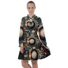 Illustrations Technology Robot Internet Processor All Frills Chiffon Dress by Cowasu