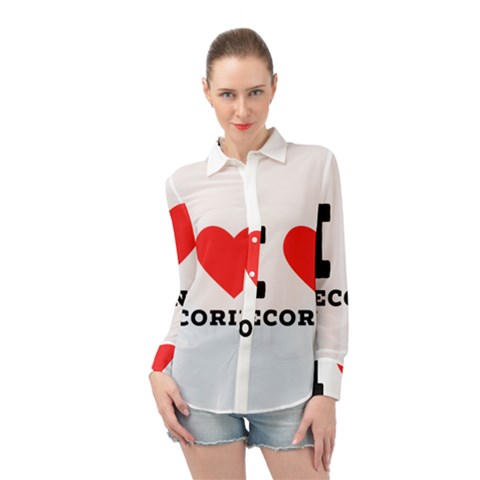 I Love Pecorino  Long Sleeve Chiffon Shirt by ilovewhateva