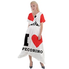 I Love Pecorino  Cross Front Sharkbite Hem Maxi Dress by ilovewhateva