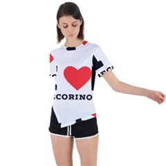 I Love Pecorino  Asymmetrical Short Sleeve Sports Tee by ilovewhateva