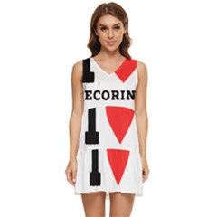 I Love Pecorino  Tiered Sleeveless Mini Dress by ilovewhateva