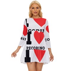 I Love Pecorino  Long Sleeve Babydoll Dress by ilovewhateva