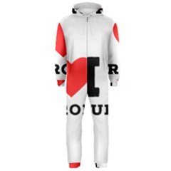 I Love Turron  Hooded Jumpsuit (men) by ilovewhateva