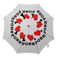 I Love Pork  Hook Handle Umbrellas (large) by ilovewhateva