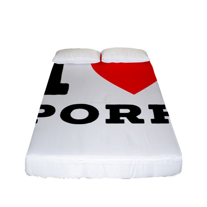 I love pork  Fitted Sheet (Full/ Double Size)