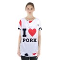 I love pork  Skirt Hem Sports Top View1