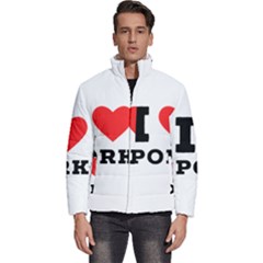 I Love Pork  Men s Puffer Bubble Jacket Coat by ilovewhateva