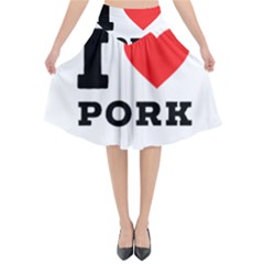 I Love Pork  Flared Midi Skirt by ilovewhateva