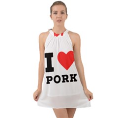 I Love Pork  Halter Tie Back Chiffon Dress by ilovewhateva