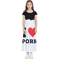 I Love Pork  Kids  Flared Maxi Skirt by ilovewhateva