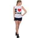 I love pork  Bubble Hem Chiffon Tank Top View2