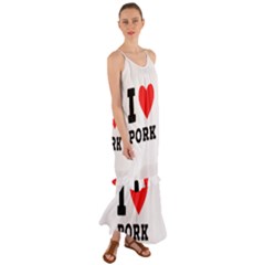 I Love Pork  Cami Maxi Ruffle Chiffon Dress by ilovewhateva