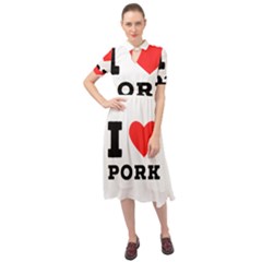 I Love Pork  Keyhole Neckline Chiffon Dress by ilovewhateva