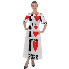 I Love Pork  Shoulder Straps Boho Maxi Dress  by ilovewhateva