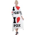 I love pork  Quarter Sleeve Wrap Front Maxi Dress View2