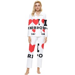 I Love Pork  Womens  Long Sleeve Velvet Pocket Pajamas Set by ilovewhateva