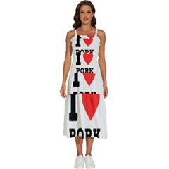 I Love Pork  Sleeveless Shoulder Straps Boho Dress by ilovewhateva