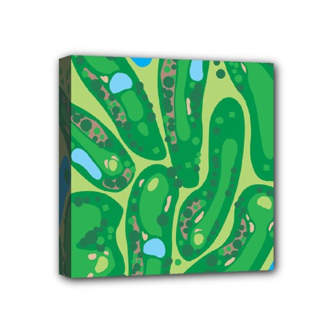 Golf Course Par Golf Course Green Mini Canvas 4  X 4  (stretched) by Cowasu