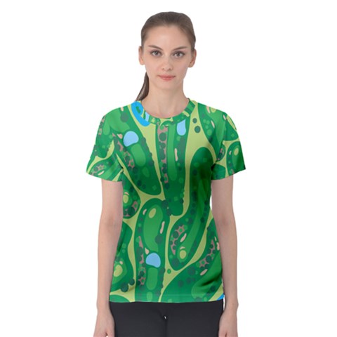 Golf Course Par Golf Course Green Women s Sport Mesh Tee by Cowasu