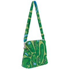 Golf Course Par Golf Course Green Zipper Messenger Bag by Cowasu