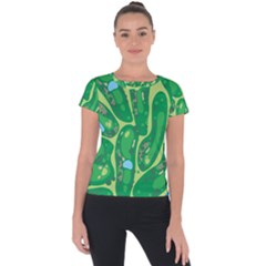 Golf Course Par Golf Course Green Short Sleeve Sports Top  by Cowasu