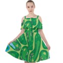 Golf Course Par Golf Course Green Cut Out Shoulders Chiffon Dress View1