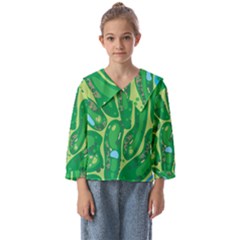 Golf Course Par Golf Course Green Kids  Sailor Shirt by Cowasu